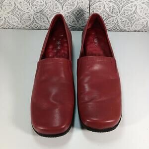 Walking Cradles Red Leather Shoes Women's 9N Made In Brazil
